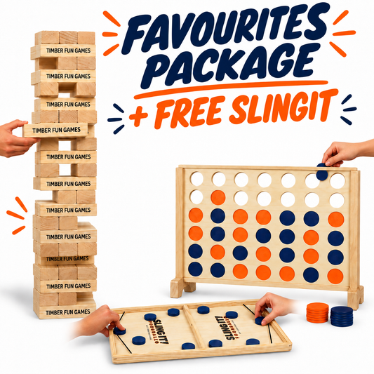 BEST SELLERS BUNDLE - GIANT CONNECT 4 + GIANT TUMBLE TOWER - +FREE SLING-IT