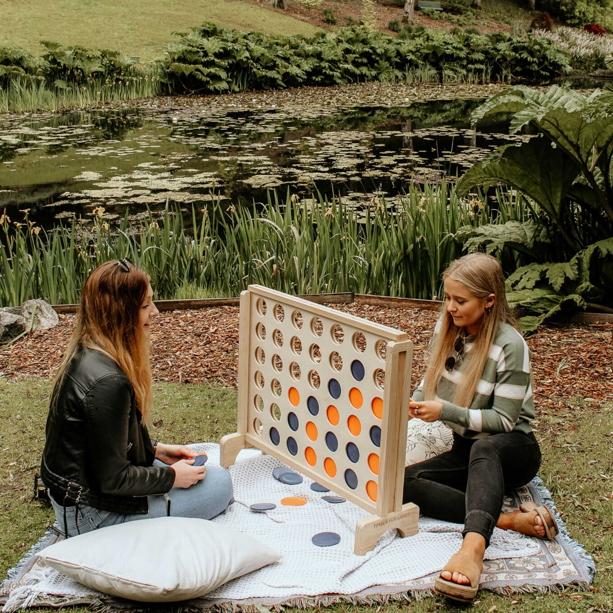 Giant 4 in a Row Connect 4 Wooden Garden Lawn Game