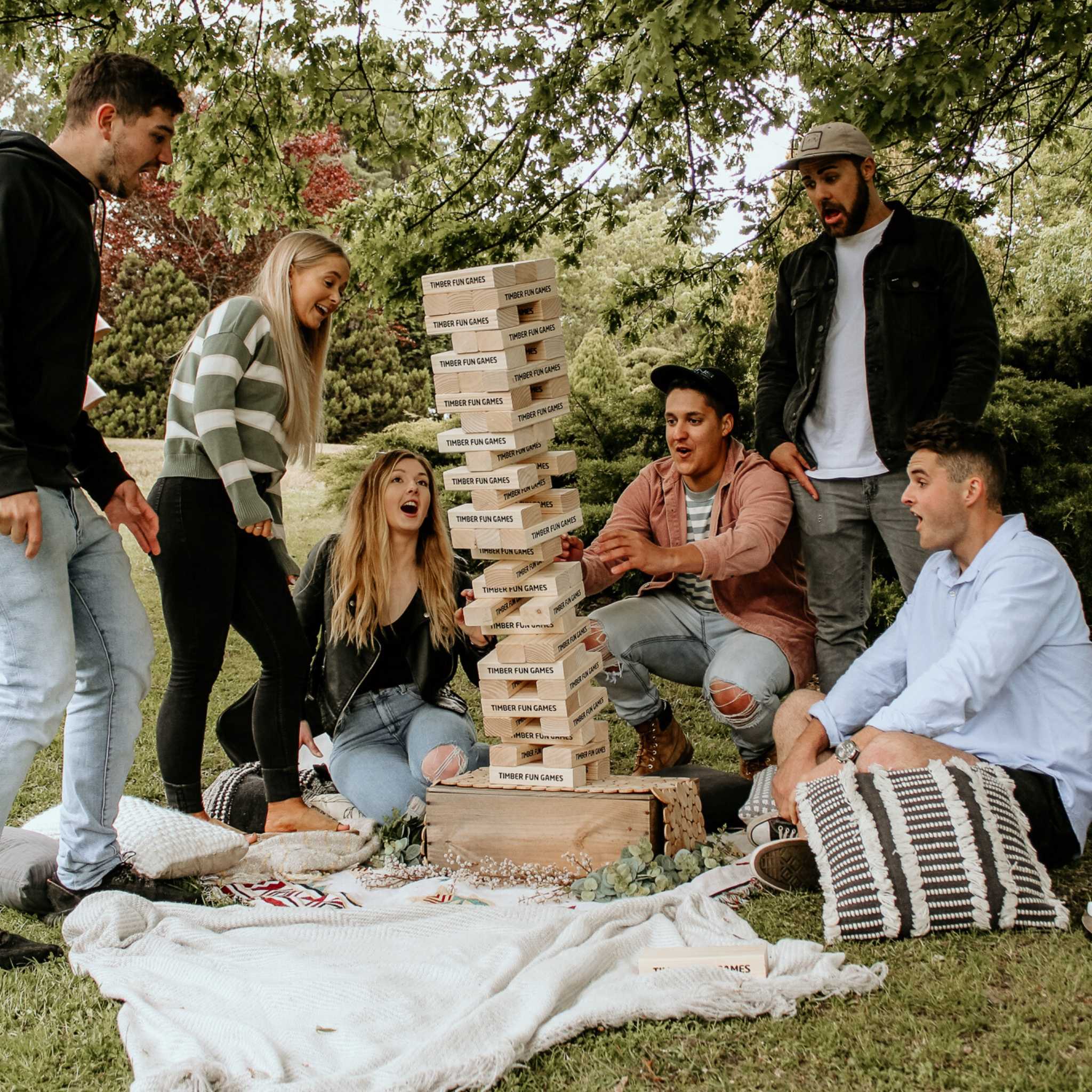 Giant Tumble Tower Jenga Wooden Garden Lawn Game