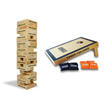 Timber Fun Games Favourites Package 2 Giant Jenga Tumble Tower Cornhole Bag Toss GameLawn Garden Party Family