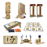 Timber Fun Games Mega Package Giant Jenga Connect 4 Cornhole Noughts and Crosses Porta Pong Ring Toss Kubb Sling It Foosball