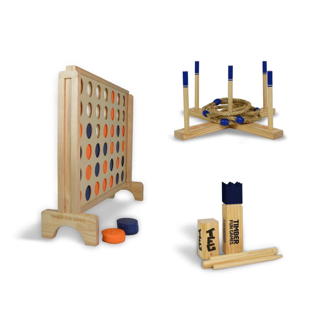 Entertainers Package 2 - Giant 4 in a Row, Kubb & Giant Ring Toss Quoits