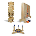 Giant Jenga Tumble Tower, Giant Connect 4 4 In A row, Giant Ring Toss Quoits Package