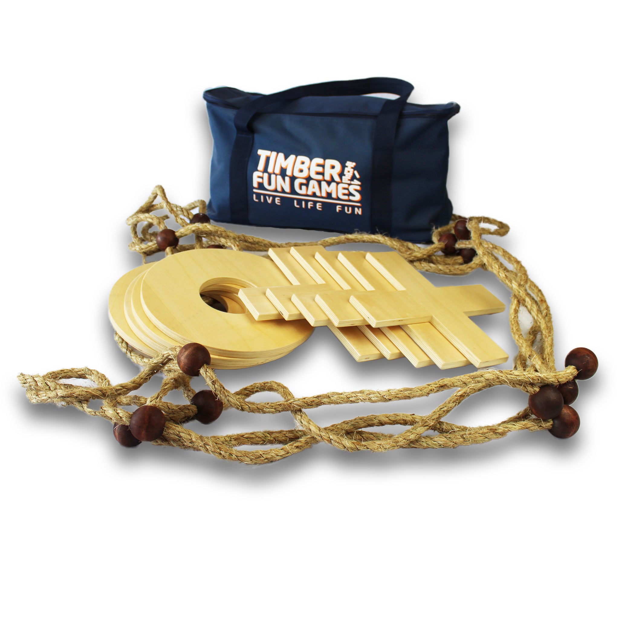 Timber Fun Games Mega Package Giant Jenga Connect 4 Cornhole Noughts and Crosses Porta Pong Ring Toss Kubb Sling It Foosball